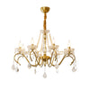 Gold Pearl Sapphire Glass Crystal chandelier, European classic style, suitable for living room and dining room