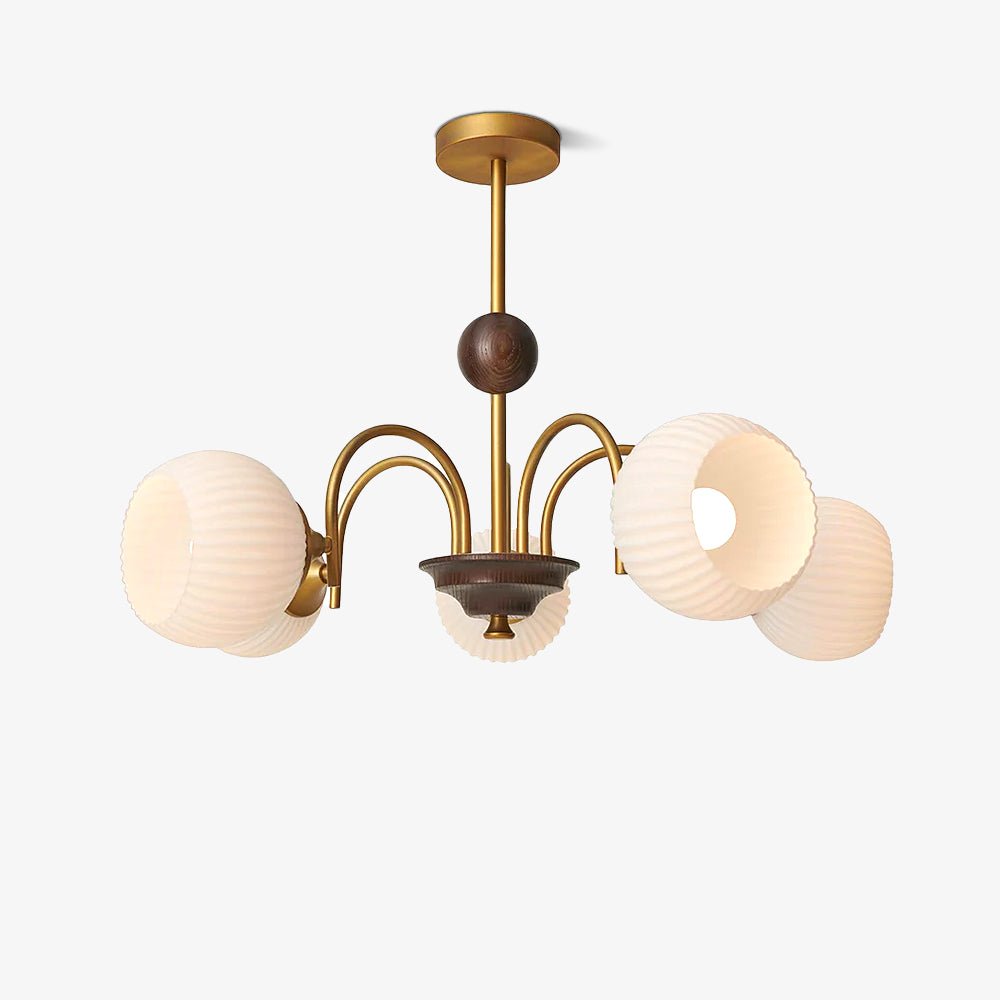 Sculptural Glass Ribbed Chandelier - Vakkerlight