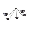 Black Multi-arm Serge Mouille Ceiling Lamp B, medieval modernist style, suitable for living room and study