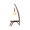 Solid Wood Coffee Table Storage Floor Lamp, Organic modern style, suitable for bedroom bedside and living room