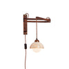 Tia Travertine Swing Arm Plug-in Sconce, Mid-Century Modern style, suitable for bedroom and living room