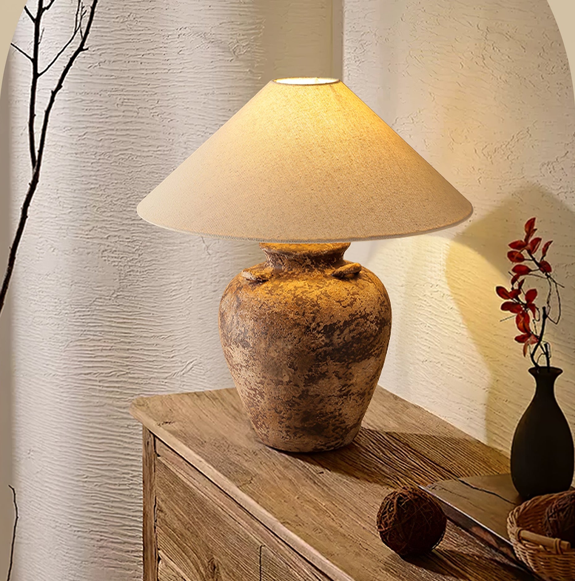 Vintage Terracotta Vase Table Lamp - Vakkerlight