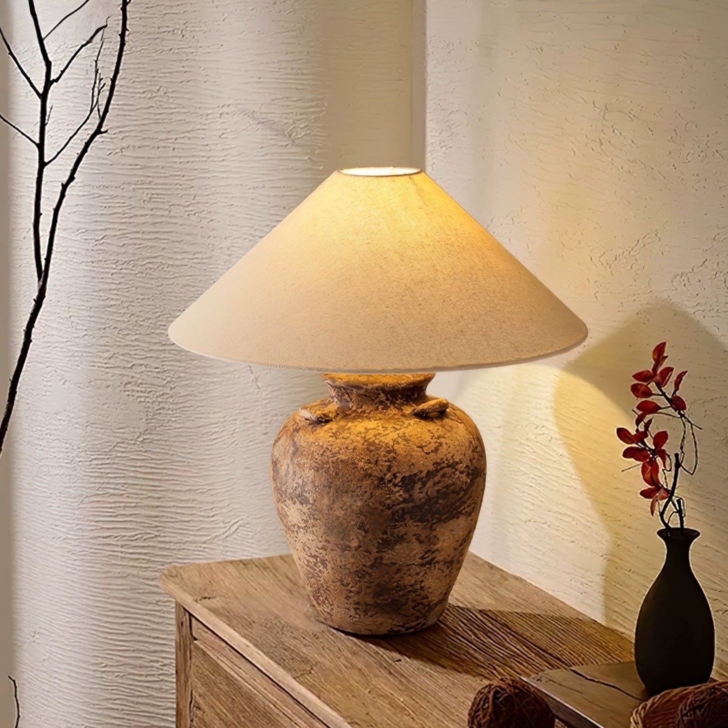 Vintage Terracotta Vase Table Lamp - Vakkerlight