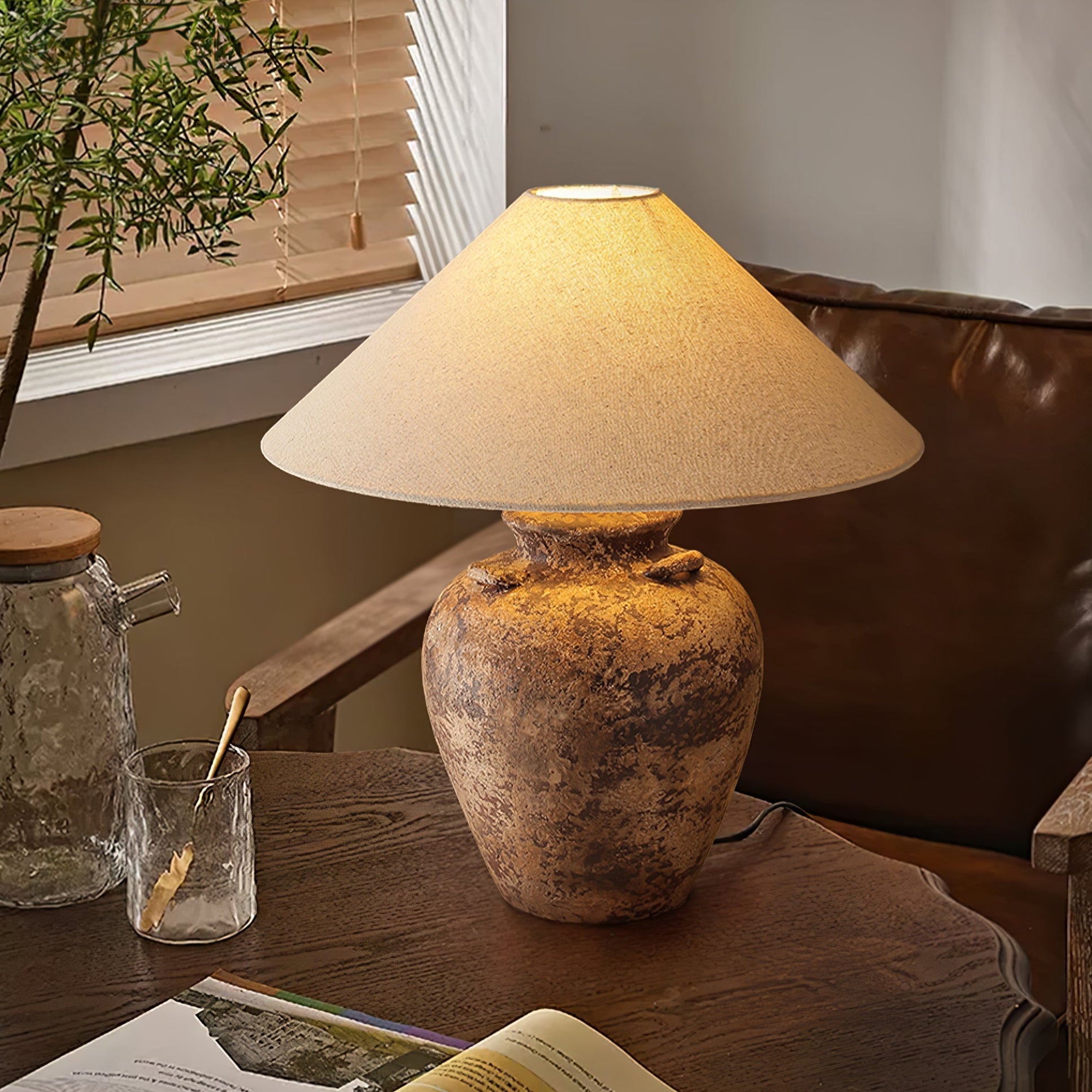 Vintage Terracotta Vase Table Lamp - Vakkerlight