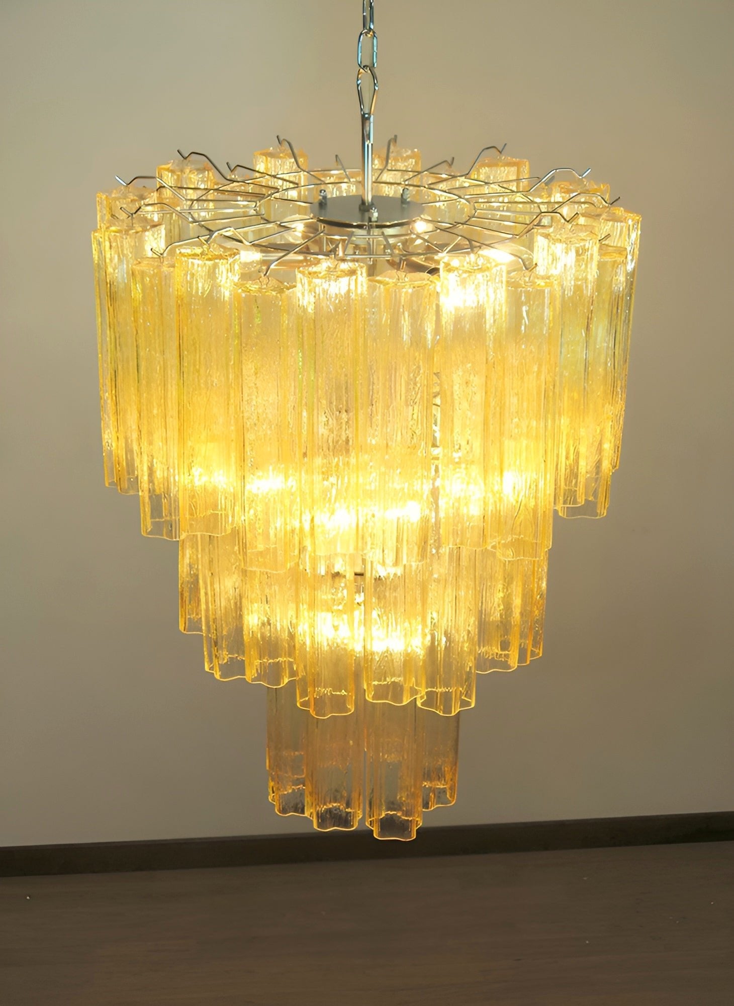 Yellow Murano Glass Tube Chandelier - Vakkerlight